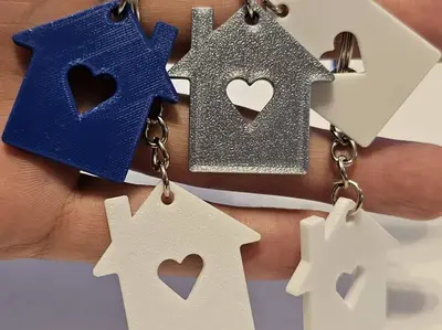 House Keychain with Heart