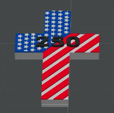 🇺🇸 Patriotic Cross – Multi-Color (4 Color) – 250 Edition