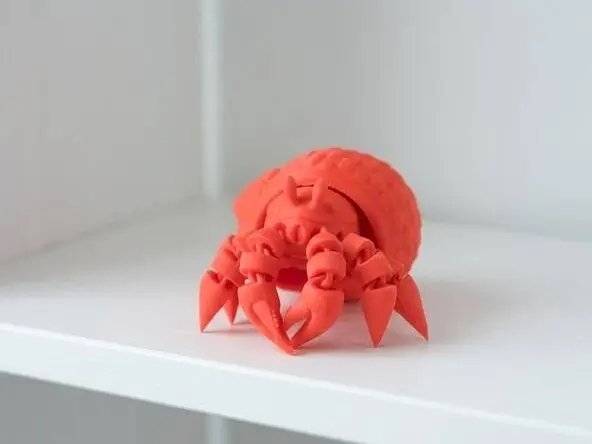 Articulated Hermit Crab with Textured Shell