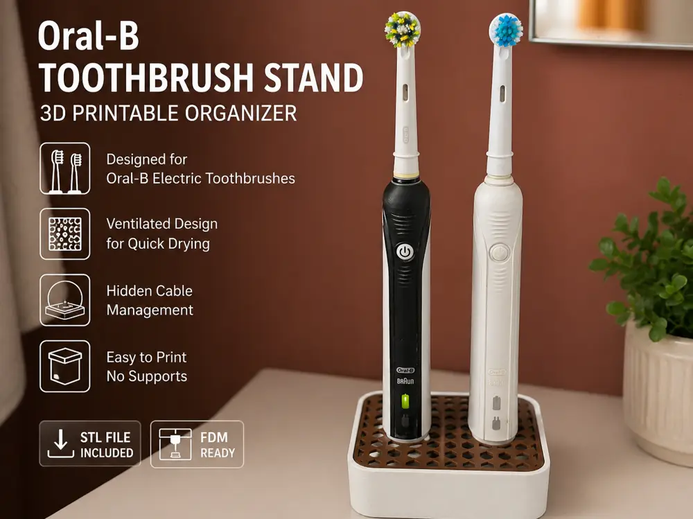 Oral-B Hidden Charger Dual Stand with Customizable Grid