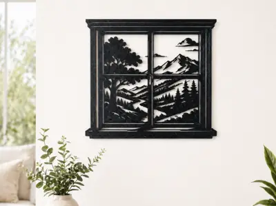 Window Wallart Silhouette
