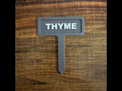 Thyme Garden Marker | 3D Print 3MF | Easy To Print | No Supports Needed