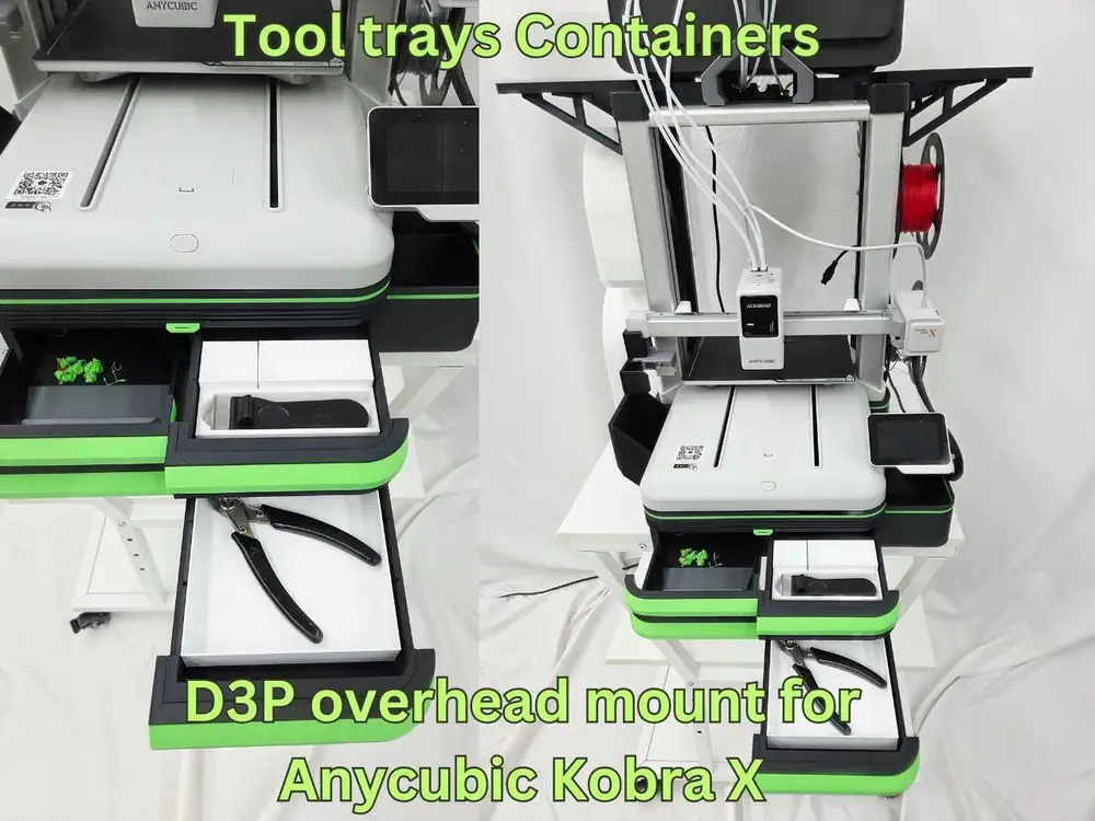 D3P Kobra X bottom riser drawer containers