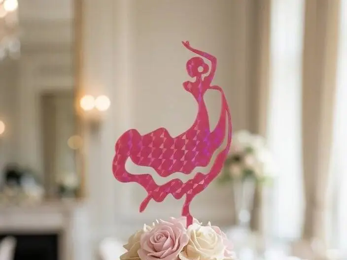 Latin Dancer Cake Topper – Elegant Silhouette