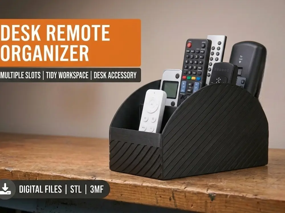 Desktop Remote Control Holder - Multi-Slot Media Organizer - Functional Accessory