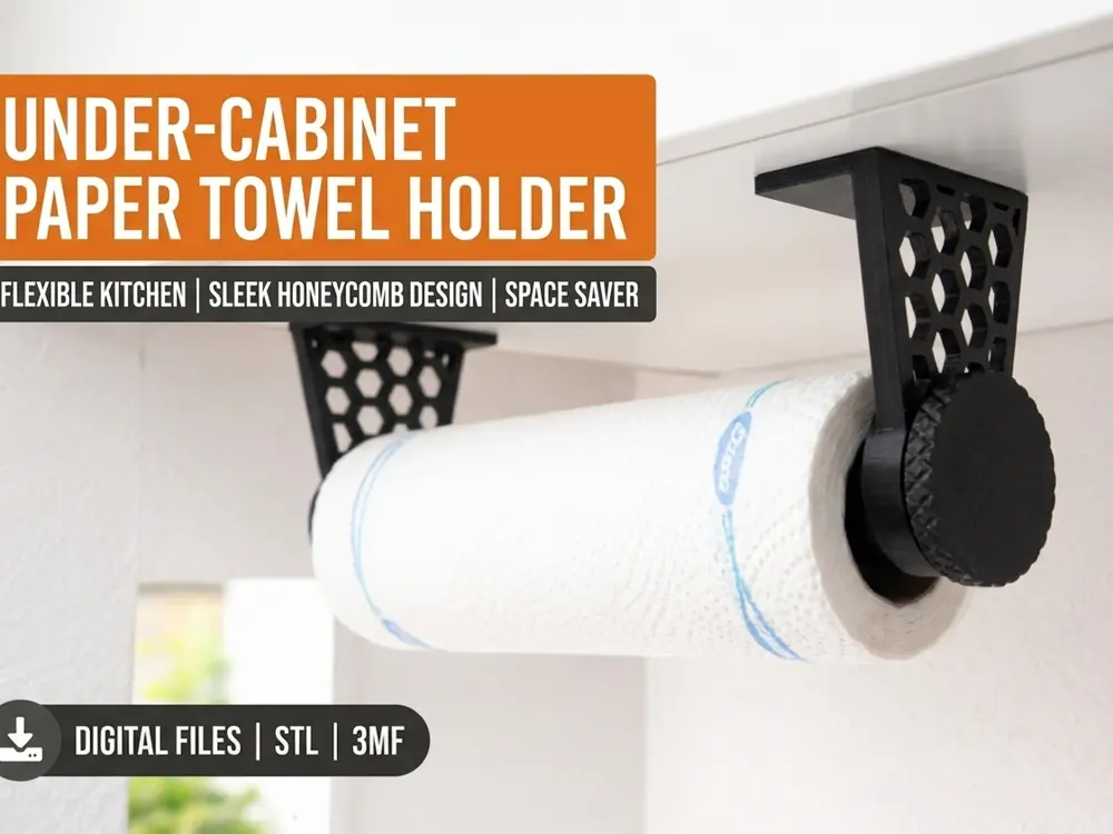 Under-Cabinet Paper Towel Holder - Honeycomb Kitchen Organizer - Useful Kitchen Accessory