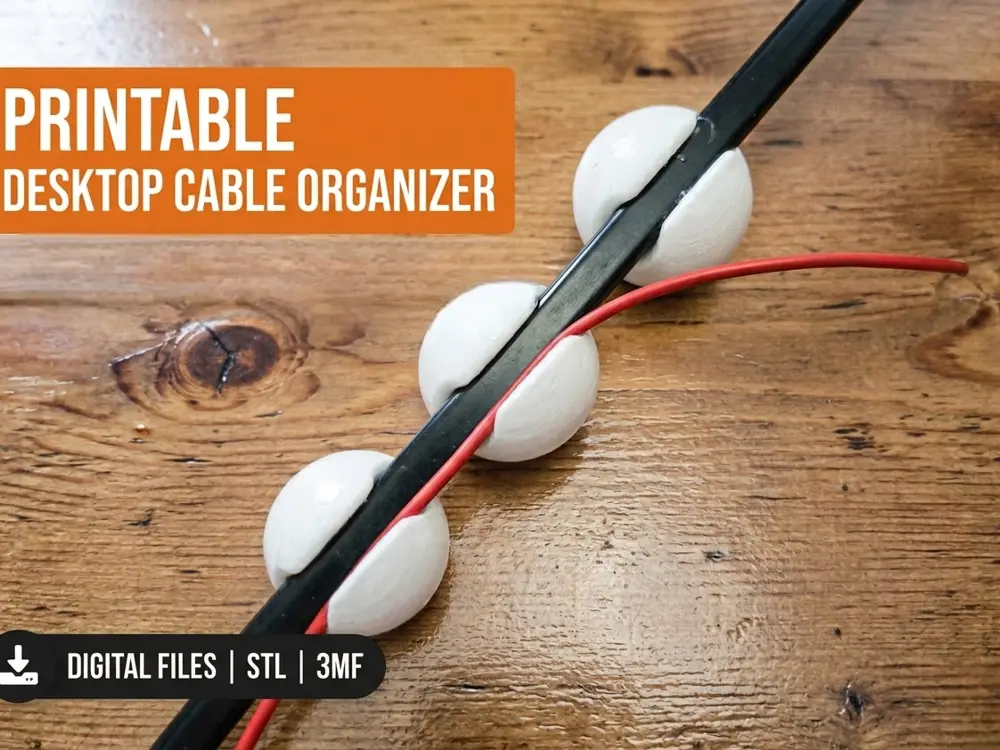 Desktop Cable Organizer - Modular Wire Clamping Guide - Quick Print Tech Accessory