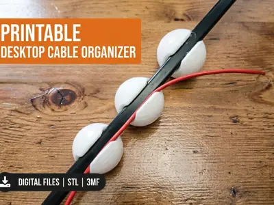 Desktop Cable Organizer - Modular Wire Clamping Guide - Quick Print Tech Accessory
