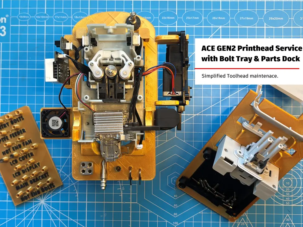 ACE GEN 2 Kobra X print head service jig fixture and parts tray