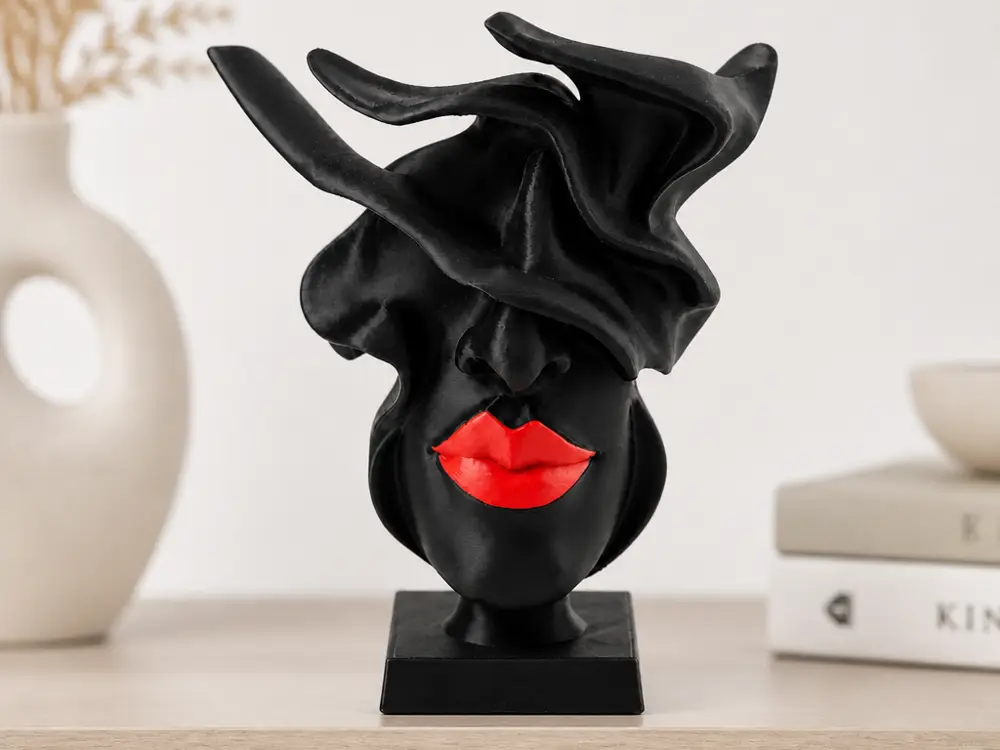 Veiled Lips Bust Sculpture