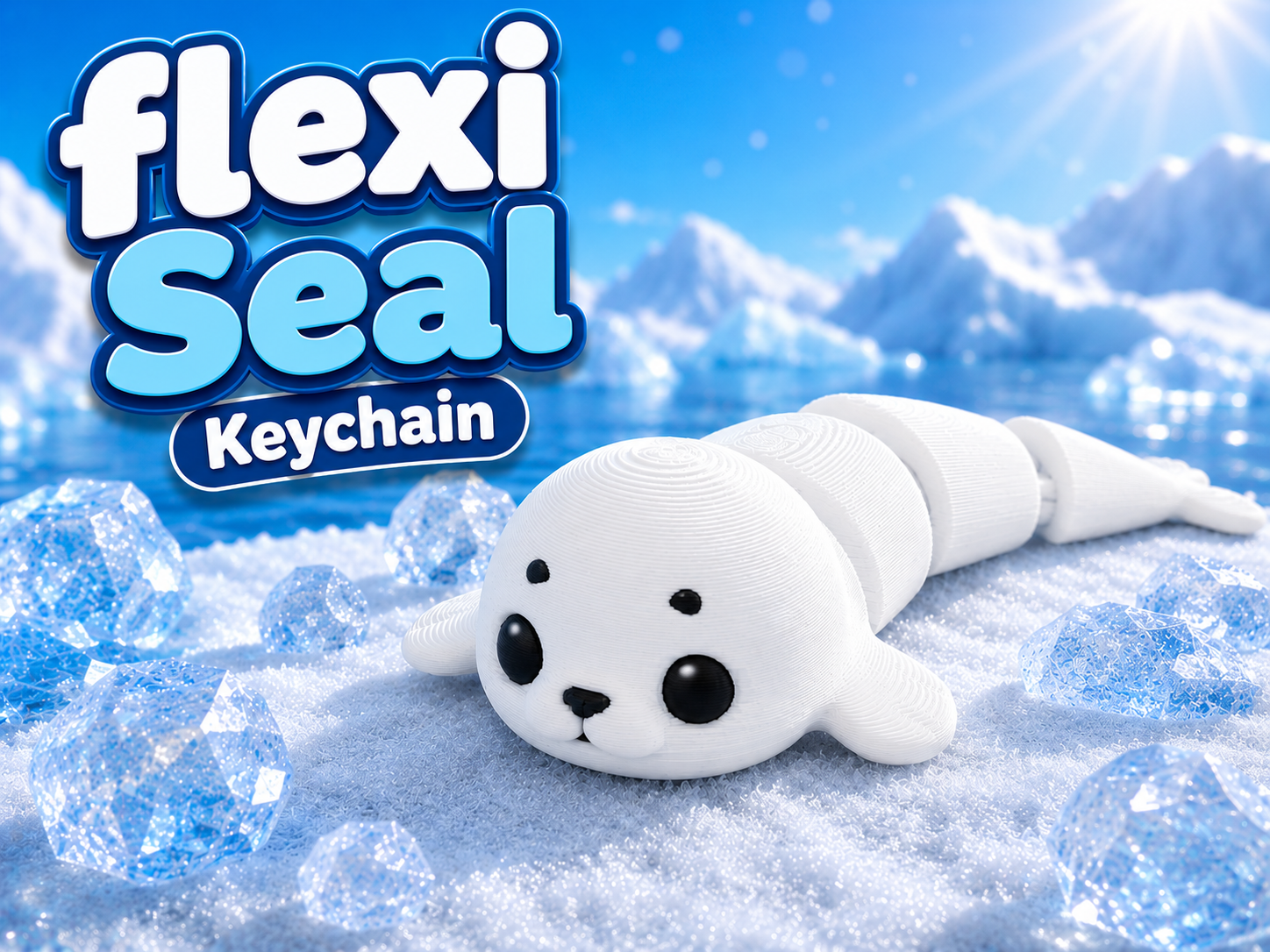 Cute Flexi Seal Keychain, Articulated Kawaii Seal - Makeronline - More ...