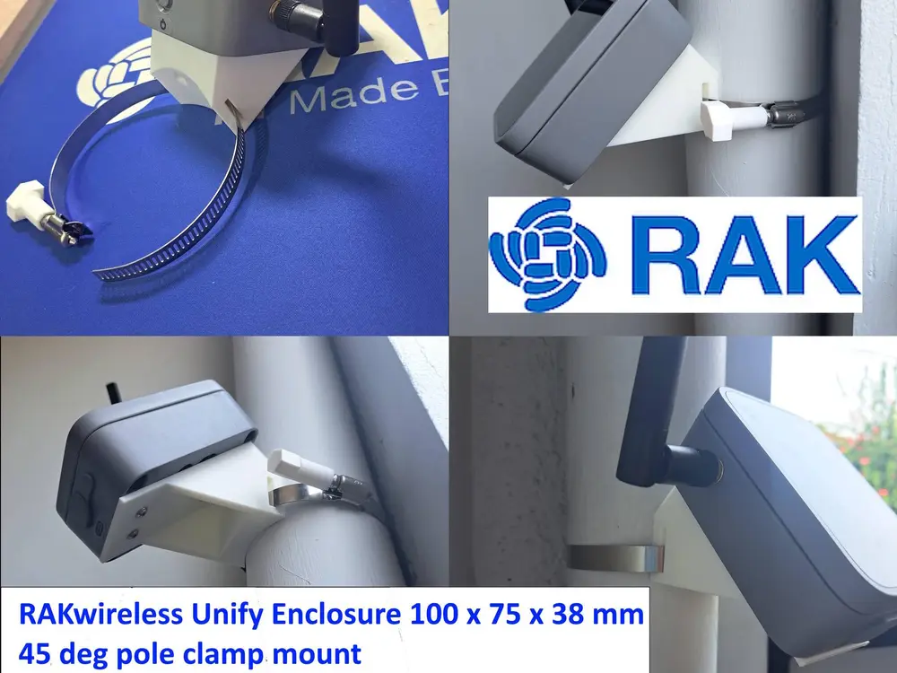 RAK Unify Enclosure Small Pole Mount 100mm 45 deg