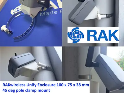RAK Unify Enclosure Small Pole Mount 100mm 45 deg