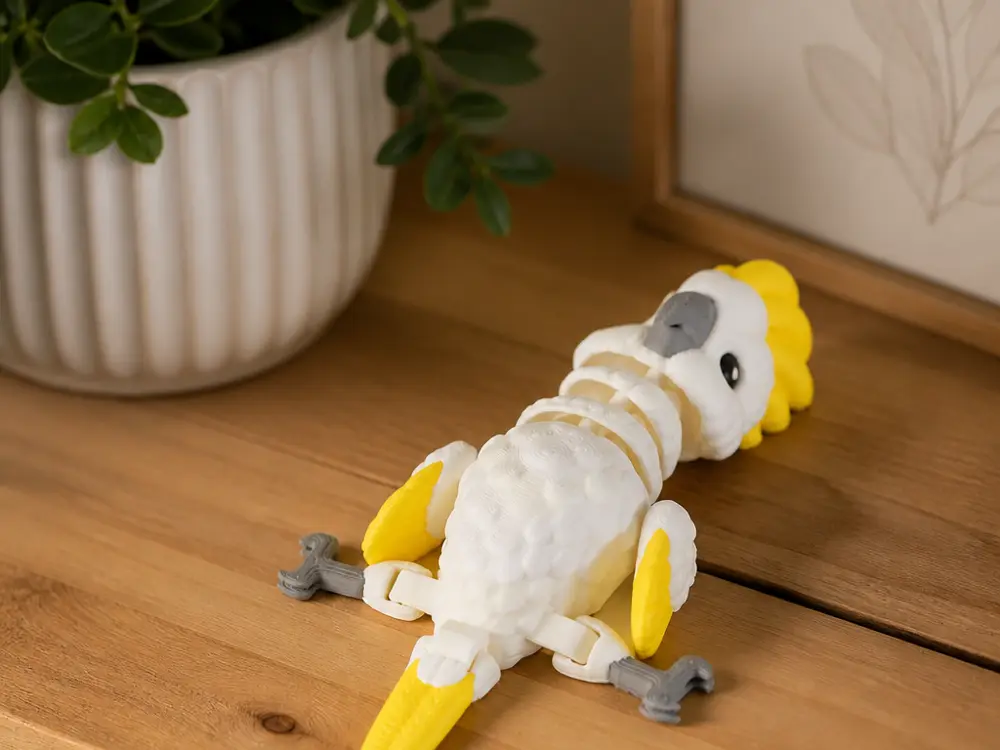 Cockatoo Flexi Toy - Articulated Bird