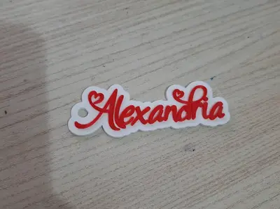 Keychain whit name Alexandria - Love stile - Name Tag