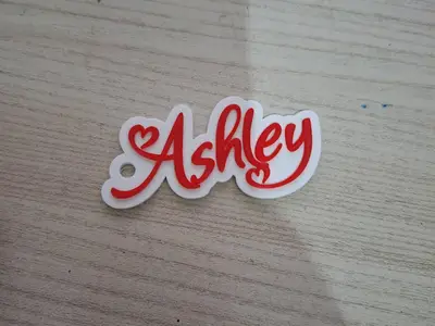 Keychain whit name Ashley  - Love stile - Name Tag