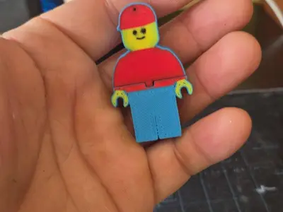 bricks man multicolor keychain