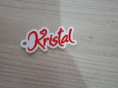 Keychain whit name Kristal - Love stile - Name Tag