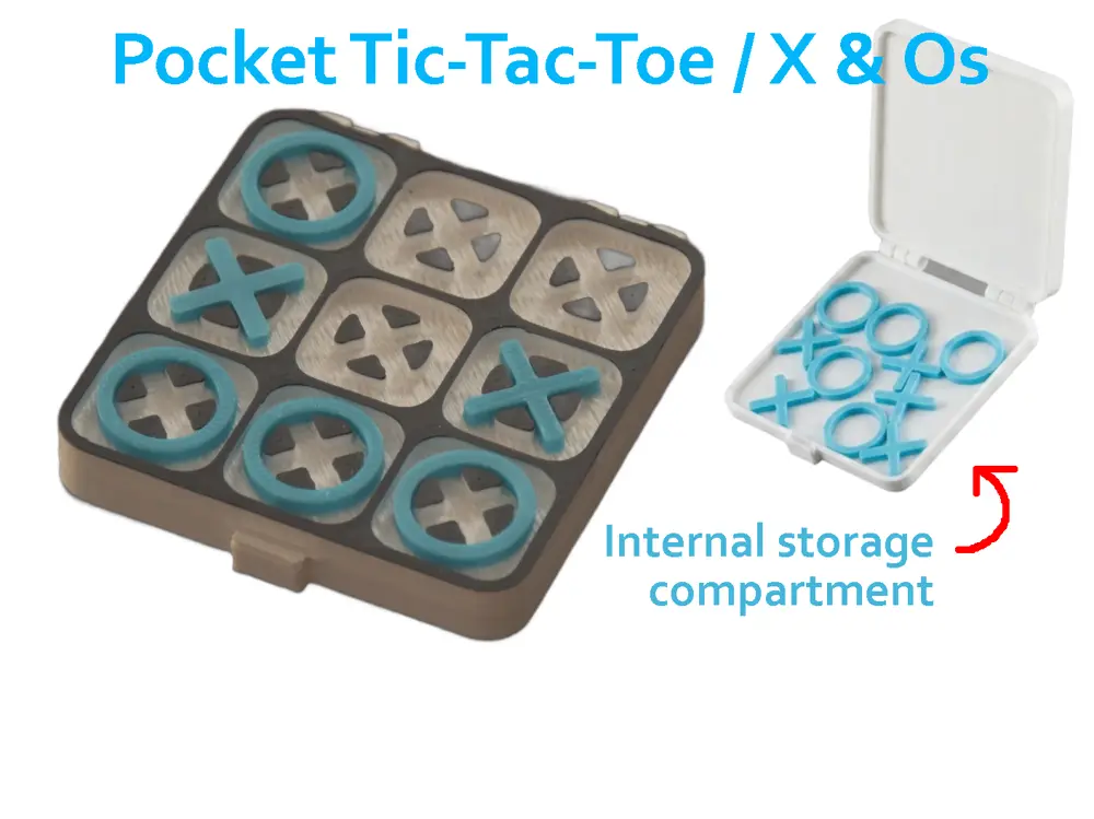 Pocket Mini Tic-Tac-Toe | Travel fun game | print in place
