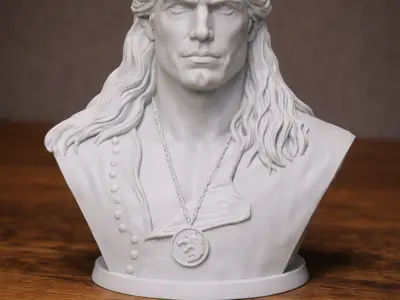 The Witcher Geralt of Rivia Bust - Henry Cavill Edition 3D Print