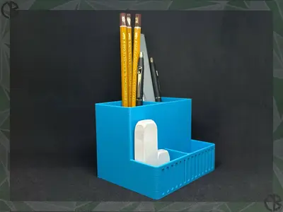 Pen holders with compartments