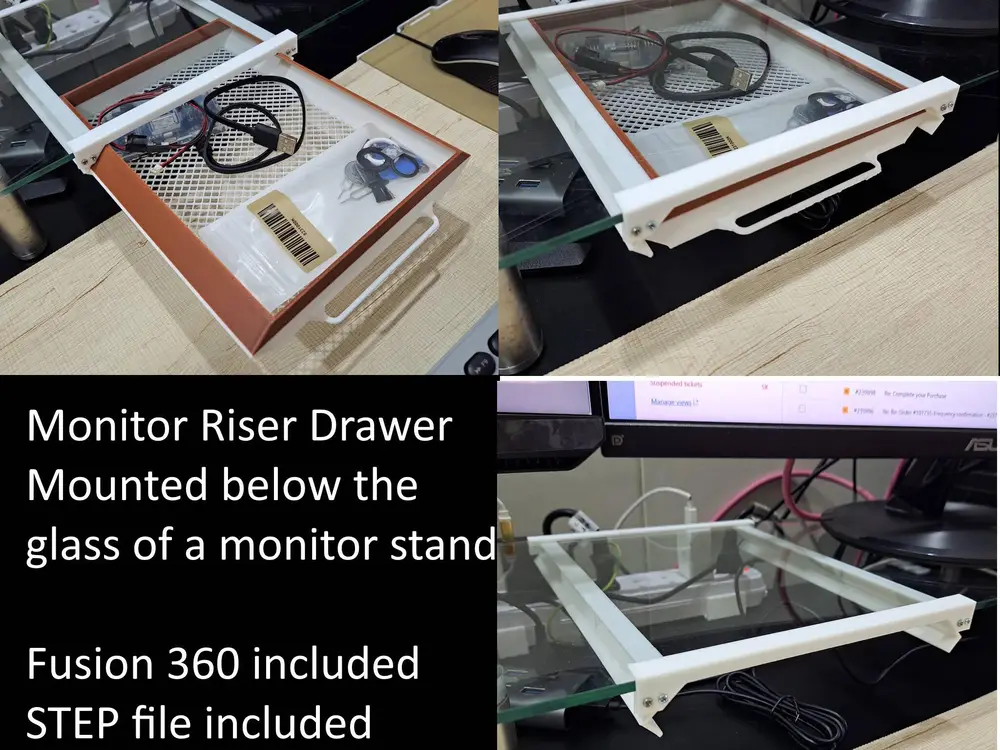 Drawer for Glass Monitor Stand