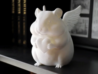 Cute Hamster with Angel Wings & Heart