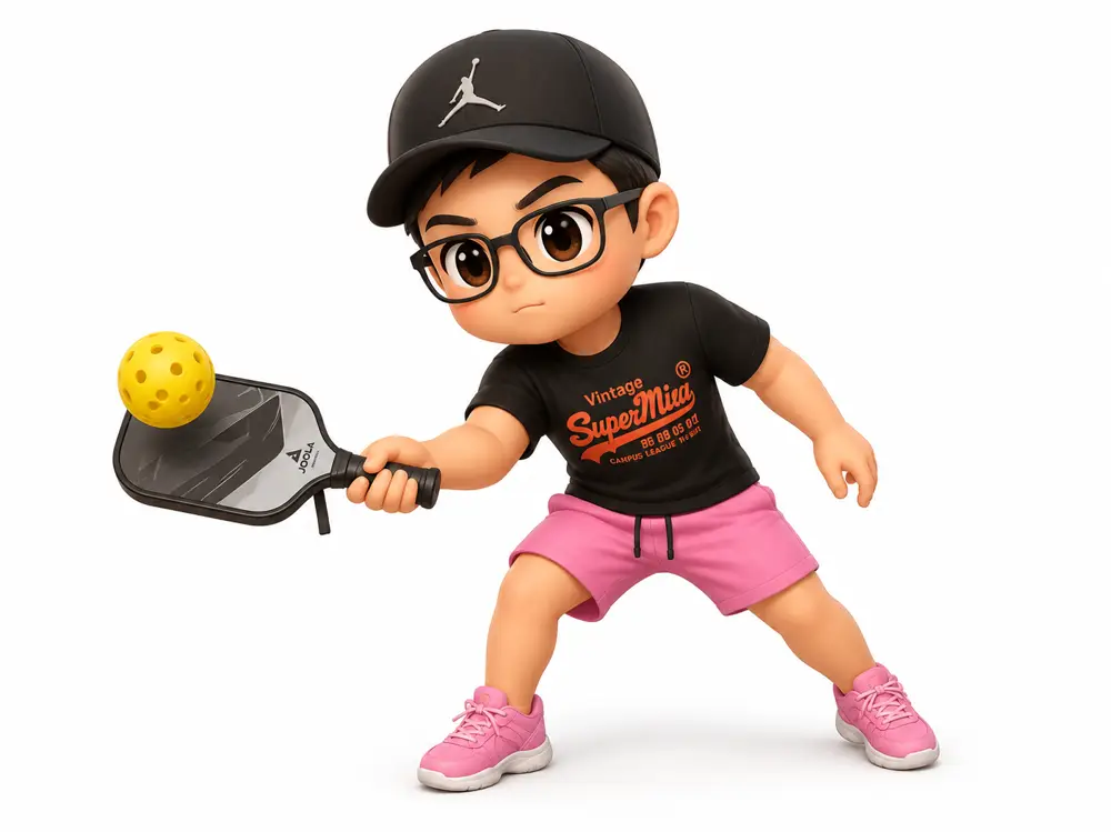 Cute Boy Playing pickleball