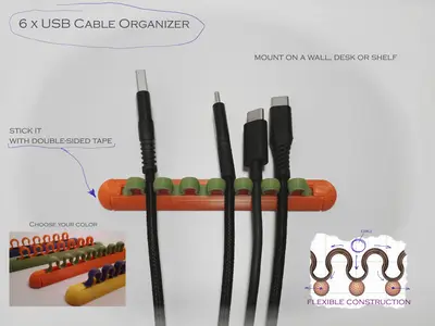 6 X Cable Color Organizer