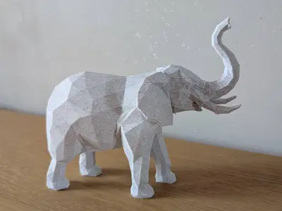 Low-Poly Elephant - Geometric Ring Holder / Decor