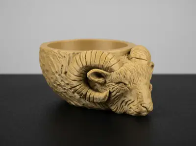 Ram Head Sculpted Bowl