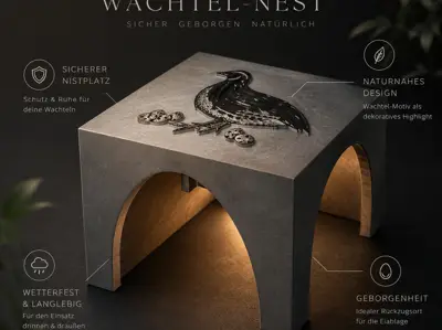 Wachtel Legenest / Quail Laying Nest