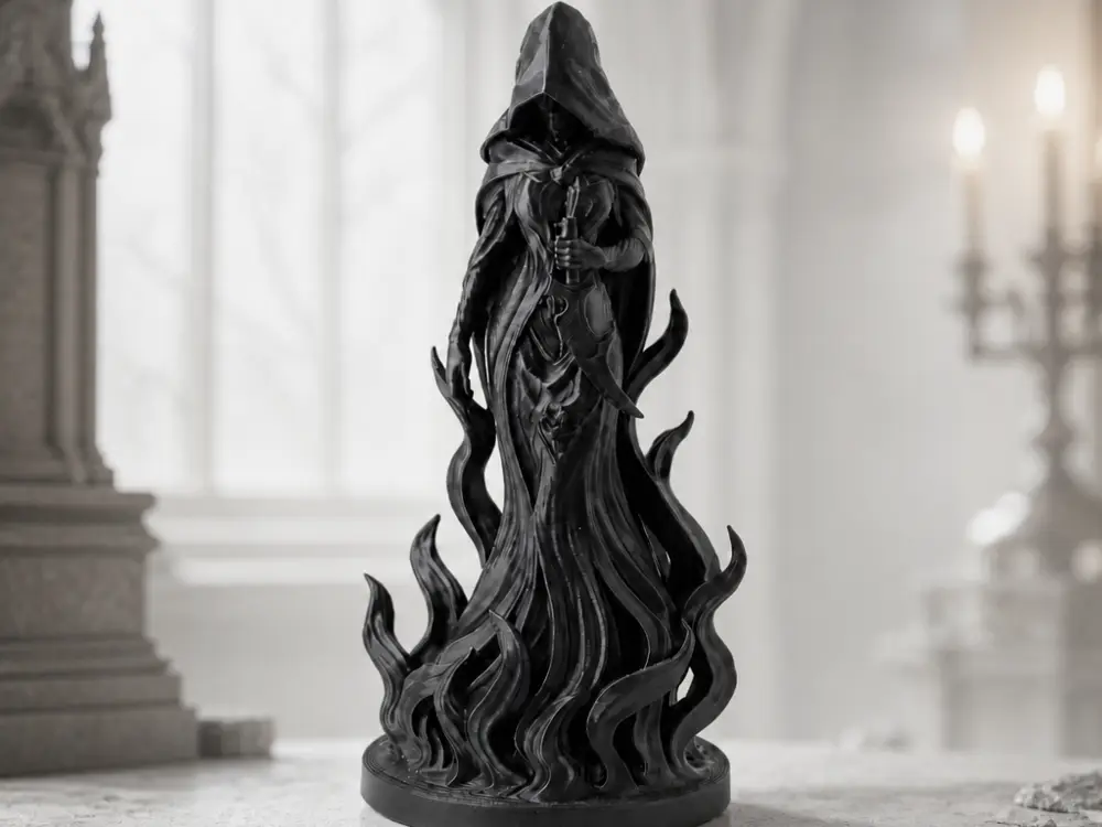 Hooded Flame Figurine - Gothic Statue