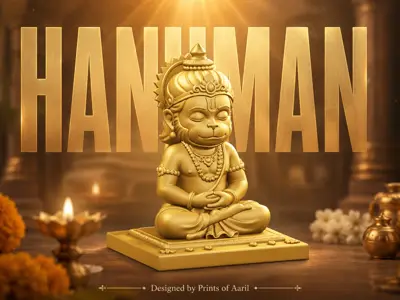 Meditating Savior God Hanuman - The Monkey King