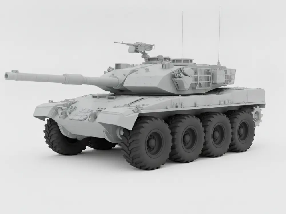 Ariete Battle Tank with Rubber Tires