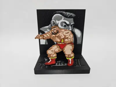 Zangief Street Fighter 2 Pixel Art Figure