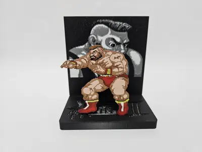 Zangief Street Fighter 2 Pixel Art Figure