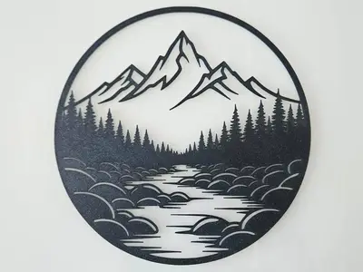 River & Mountain Wallart