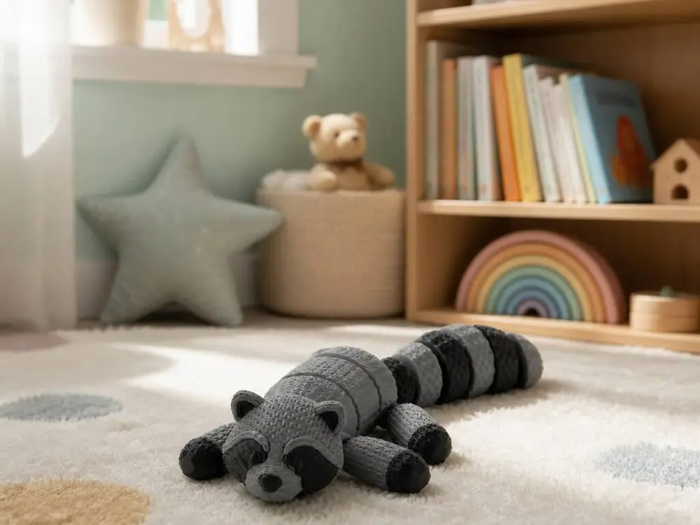 Knitted Raccoon Flexi Toy - Cute Articulated Animal