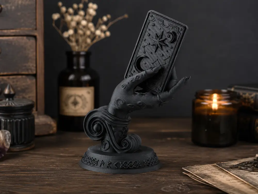 Witch's Hand Holding Tarot Card Sculpture