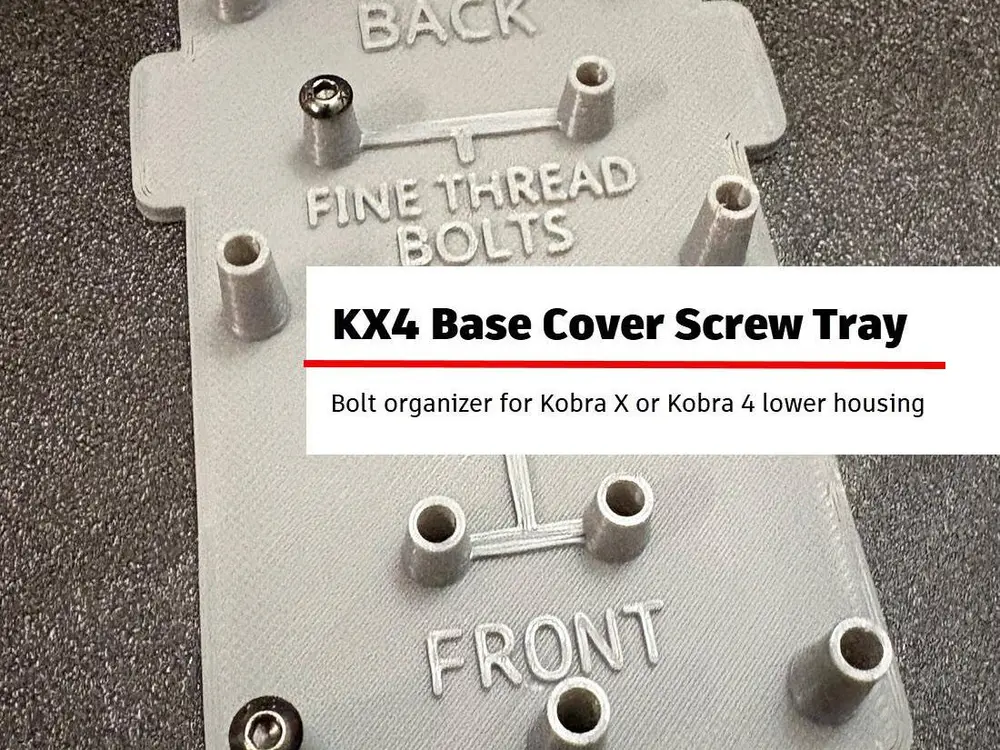 KX4 base cover bolt tray screw organizer