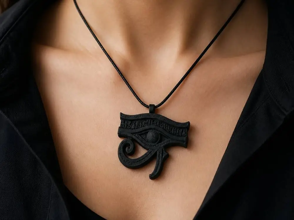 Eye of Horus Pendant - Black Egyptian Jewelry