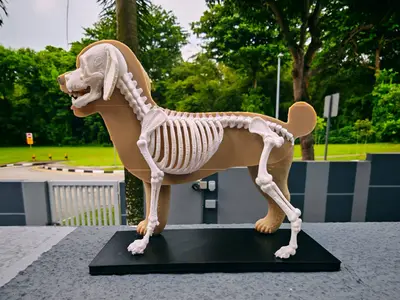 Dog half skeleton