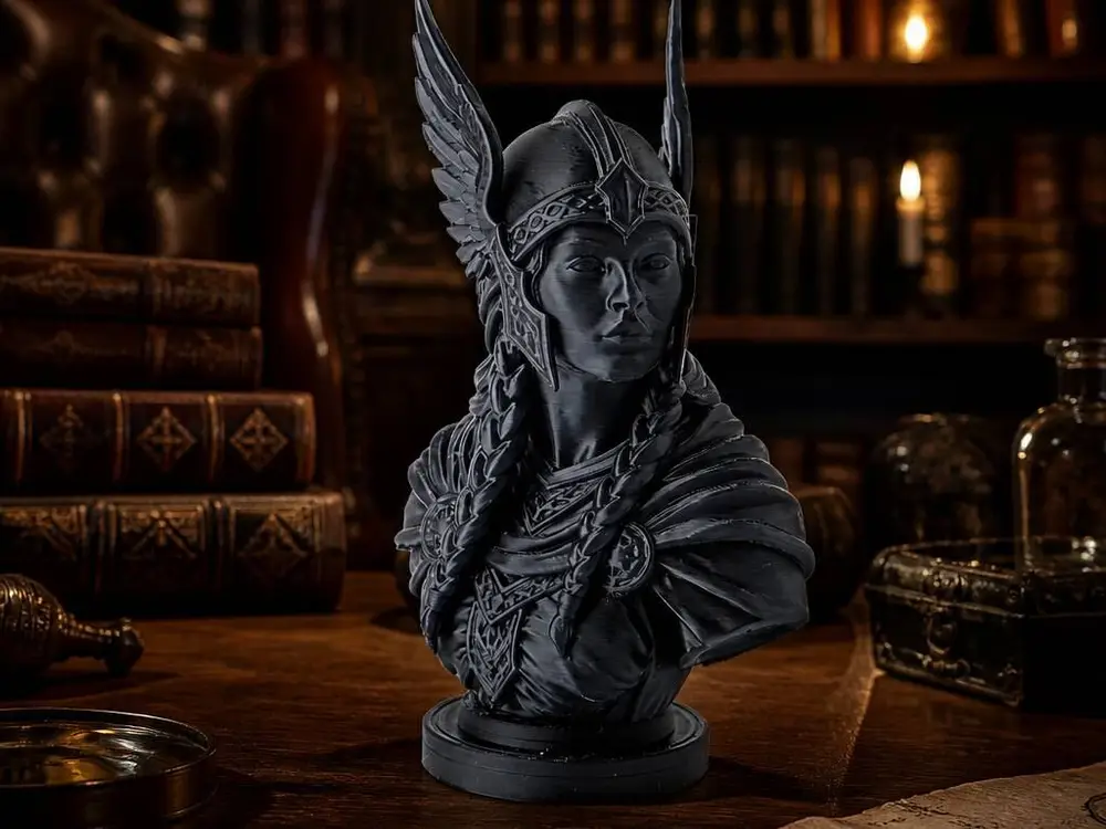 Valkyrie Bust - Detailed Fantasy Warrior Sculpture