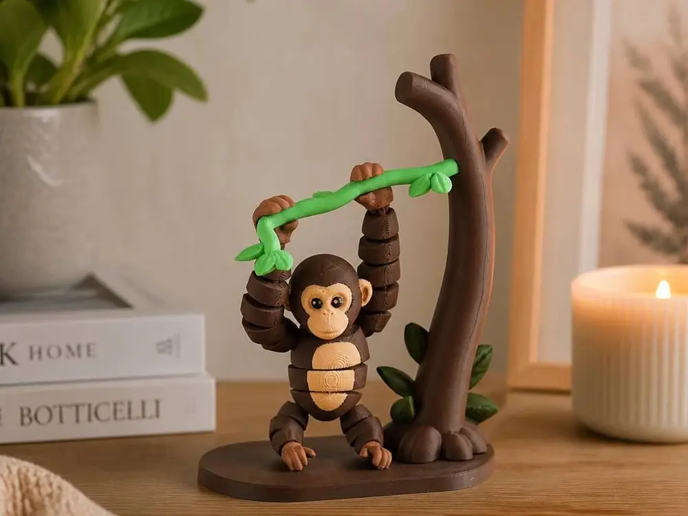 Monkey Swing Flexi Toy - Articulated Jungle Figurine