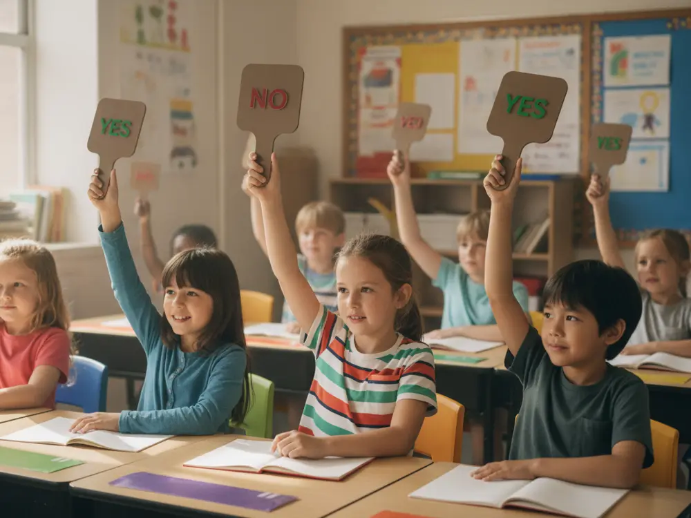 Teaching Aid - Yes / No Classroom Paddles Double Sided