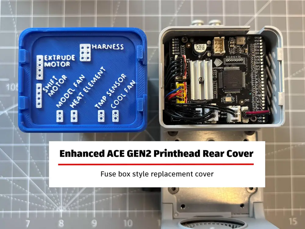 Enhanced ACE GEN2 printhead rear cover for the Kobra X