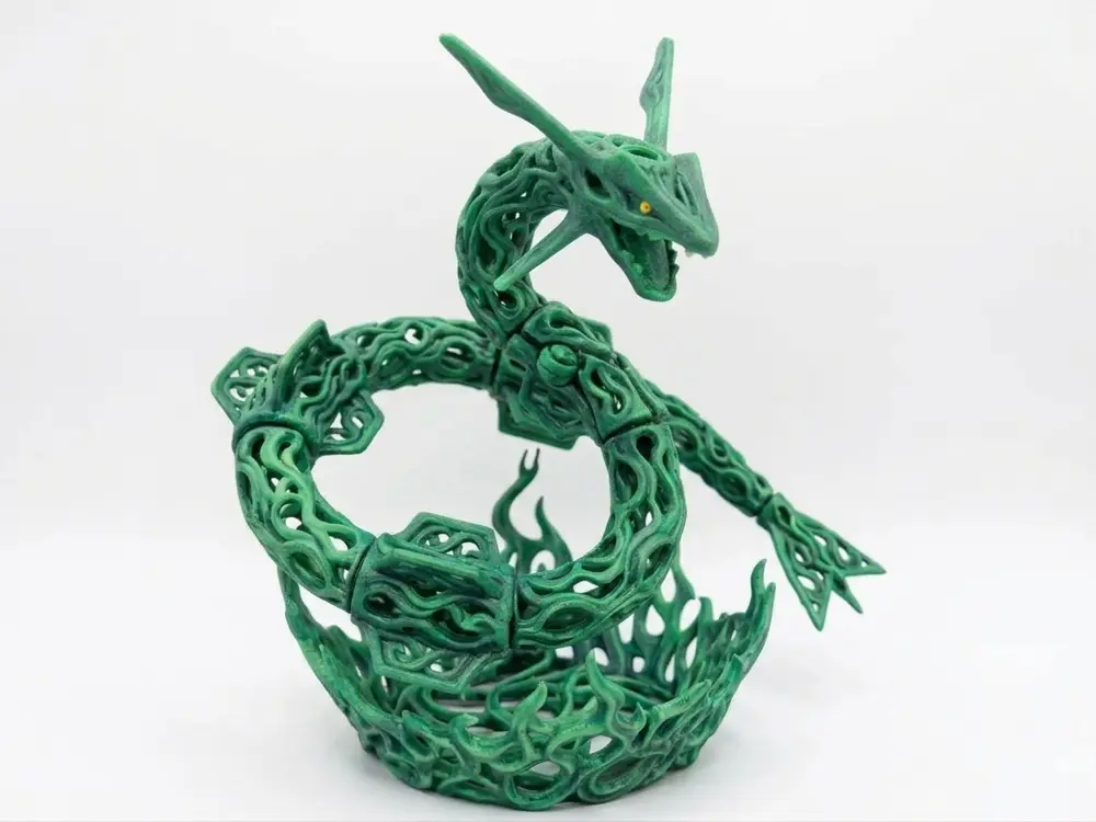 Sky Guardian Dragon - Articulated Filigree Serpent (Rayquaza Inspired)