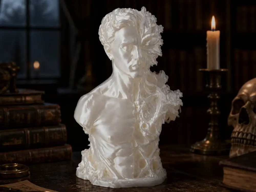 Marble Decay Bust - Classical Abstract Sculpture