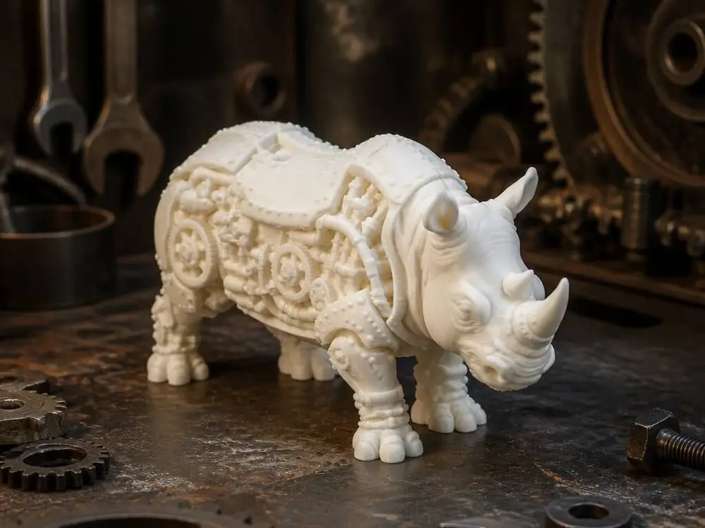 Rhino Bust with Mechanical Details